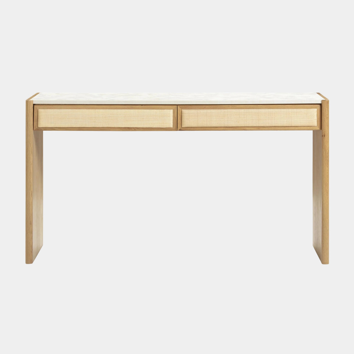 Paige 56" Natural Oak 2-Drawer Console Desk