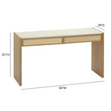 Paige 56" Natural Oak 2-Drawer Console Desk