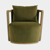 Paolo Upcycled Contract-Grade Fabric Swivel Accent Chair