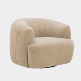 Jasmine Upcycled Contract-Grade Basketweave Fabric Swivel Accent Chair