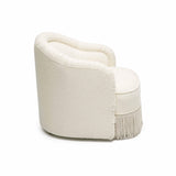 Pamela Cream Performance Boucle Tasseled Lounge Accent Chair