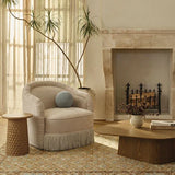 Pamela Tan Performance Chenille Tasseled Lounge Accent Chair