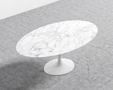 Pedestal Dining Table, Oval (Carrara Marble)