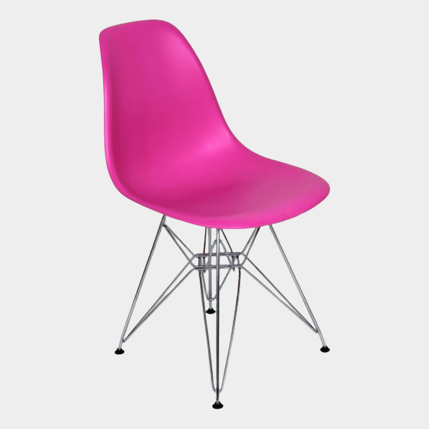 Eiffel Chair with Chrome base Dark Pink