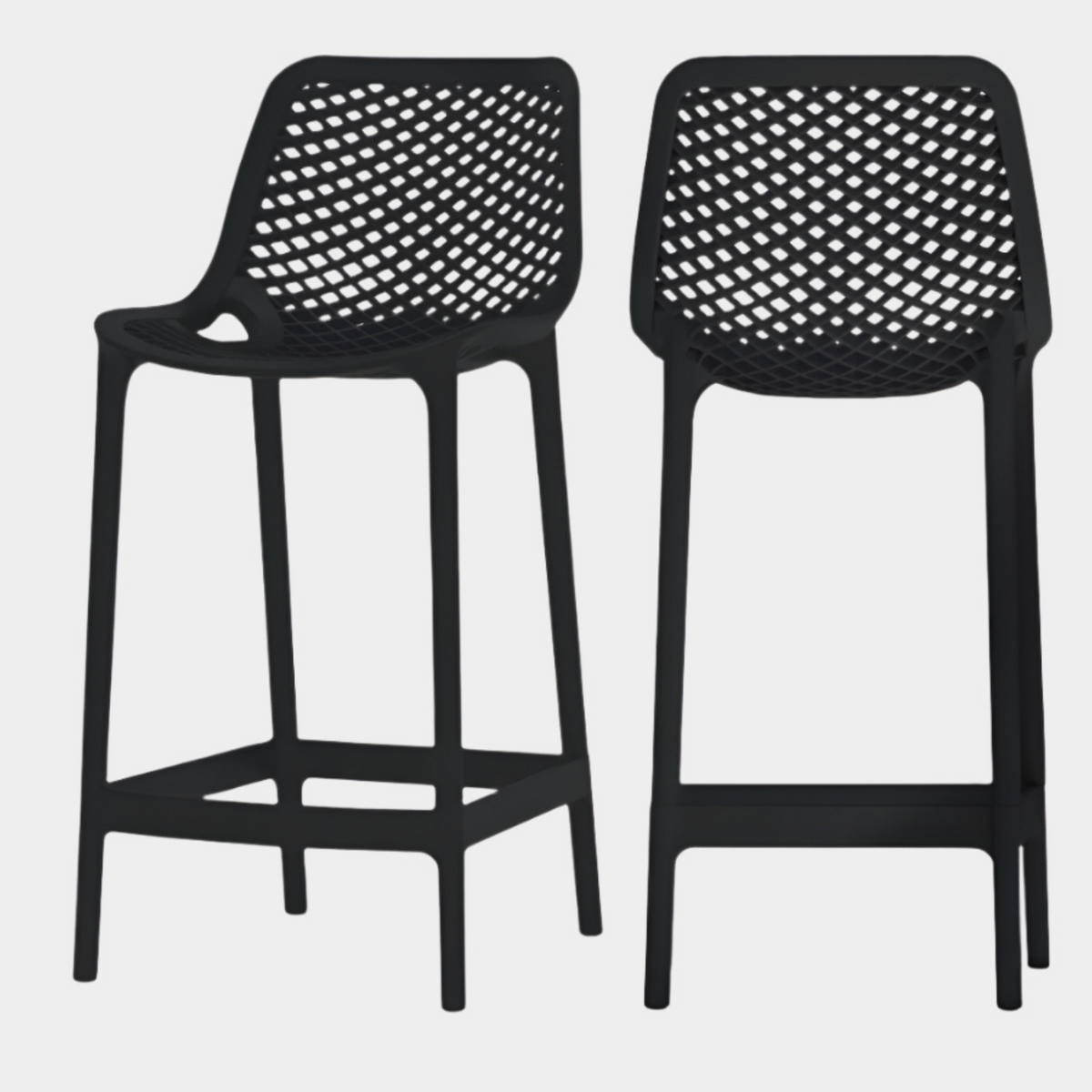 Mykonos Plastic Outdoor Patio Stools - Set of 4