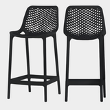 Mykonos Plastic Outdoor Patio Stools - Set of 4