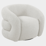Roxbury Boucle Fabric Upholstered Swivel Accent Chair