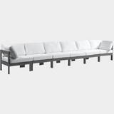 Nizuc Water Resistant Fabric Upholstered Outdoor Patio 6pc. Modular Sofa