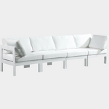 Nizuc Water Resistant Fabric Upholstered Outdoor Patio 4pc. Modular Sofa