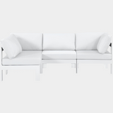 Nizuc 90" Water Resistant Fabric Upholstered Outdoor Patio 4pc. Modular Sectional