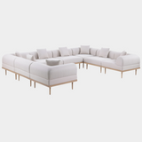 Laguna 142" Resilient Water Resistant Fabric Upholstered Outdoor Patio 8pc. Modular Sectional
