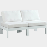 Nizuc Water Resistant Fabric Upholstered Outdoor Patio 2pc. Armless Modular Loveseat