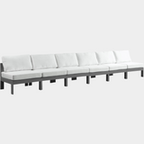 Nizuc Water Resistant Fabric Upholstered Outdoor Patio 6pc. Armless Modular Sofa