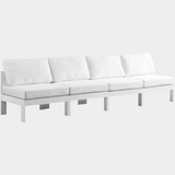 Nizuc Water Resistant Fabric Upholstered Outdoor Patio 4pc. Armless Modular Sofa