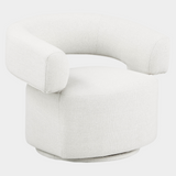 Niya Linen Textured Fabric Upholstered Swivel Accent Chair