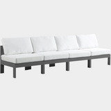 Nizuc Water Resistant Fabric Upholstered Outdoor Patio 4pc. Armless Modular Sofa