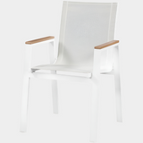 Nizuc Mesh Water Resistant Fabric Outdoor Patio Dining Arm Chair Set of 2
