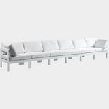 Nizuc Water Resistant Fabric Upholstered Outdoor Patio 6pc. Modular Sofa