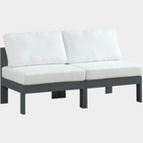 Nizuc Water Resistant Fabric Upholstered Outdoor Patio 2pc. Armless Modular Loveseat