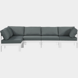 Nizuc 90" Water Resistant Fabric Upholstered Outdoor Patio 4pc. Modular Sectional