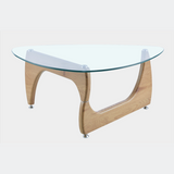 Sculptural Glass Coffee Table (Metal Hooks)
