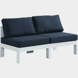 Nizuc Water Resistant Fabric Upholstered Outdoor Patio 2pc. Armless Modular Loveseat