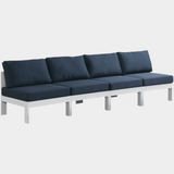Nizuc Water Resistant Fabric Upholstered Outdoor Patio 4pc. Armless Modular Sofa