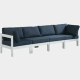 Nizuc Water Resistant Fabric Upholstered Outdoor Patio 4pc. Modular Sofa
