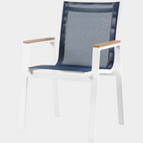 Nizuc Mesh Water Resistant Fabric Outdoor Patio Dining Arm Chair Set of 2