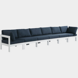 Nizuc Water Resistant Fabric Upholstered Outdoor Patio 6pc. Modular Sofa