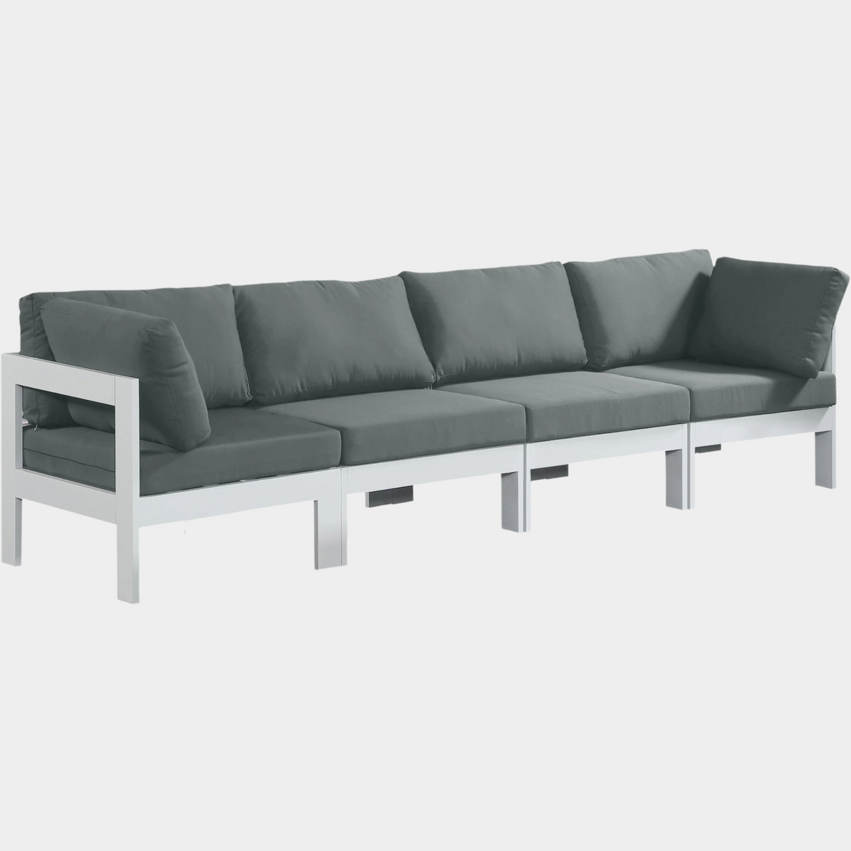 Nizuc Water Resistant Fabric Upholstered Outdoor Patio 4pc. Modular Sofa