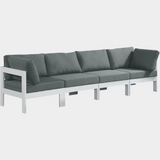 Nizuc Water Resistant Fabric Upholstered Outdoor Patio 4pc. Modular Sofa