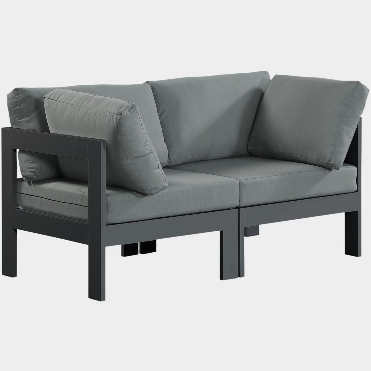 Nizuc Water Resistant Fabric Upholstered Outdoor Patio 2pc. Modular Loveseat