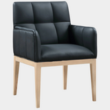 Adrian Vegan Leather Upholstered Dining Arm Chair Set of 2
