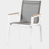 Nizuc Mesh Water Resistant Fabric Outdoor Patio Dining Arm Chair Set of 2