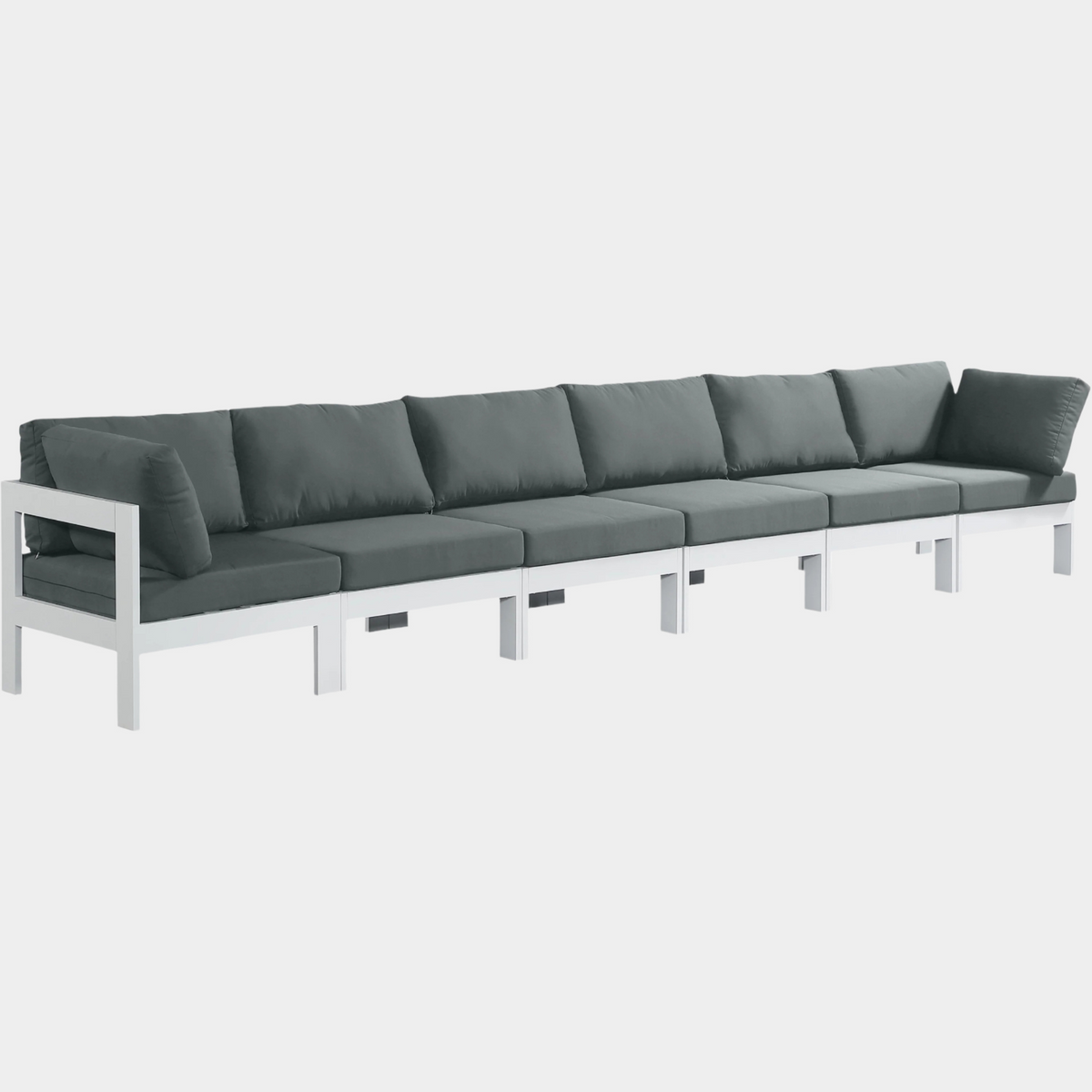 Nizuc Water Resistant Fabric Upholstered Outdoor Patio 6pc. Modular Sofa