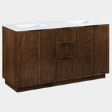 Willard 60" White Engineered Stone And Solid Wood Bathroom Vanity