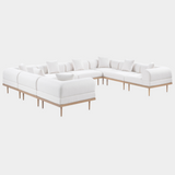Laguna 142" Resilient Water Resistant Fabric Upholstered Outdoor Patio 8pc. Modular Sectional