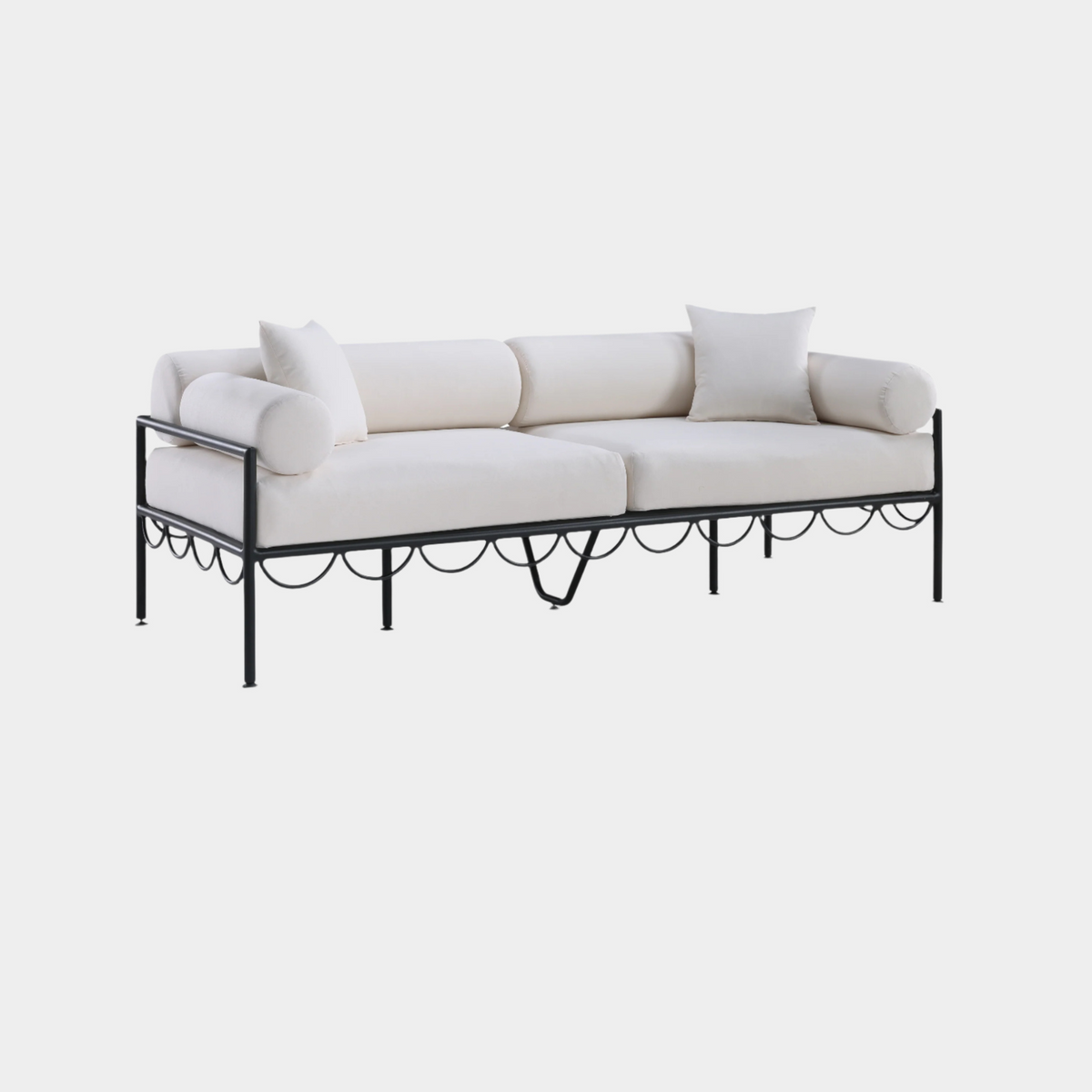 Portofino Resilient Water Repellent Fabric Upholstered Outdoor Patio Sofa
