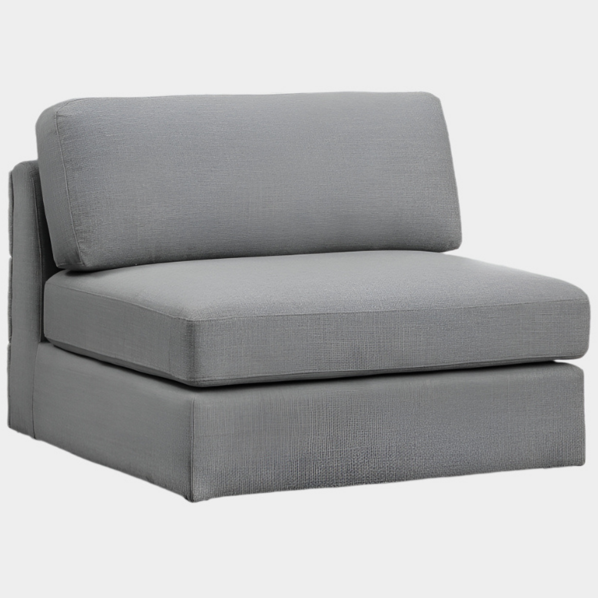 Beckham Linen Textured Fabric Upholstered Armless Modular Chair