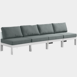 Nizuc Water Resistant Fabric Upholstered Outdoor Patio 4pc. Armless Modular Sofa