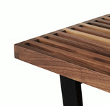 Slatted Wood Bench
