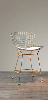 Bertoia Counter Stool (Gold/White)