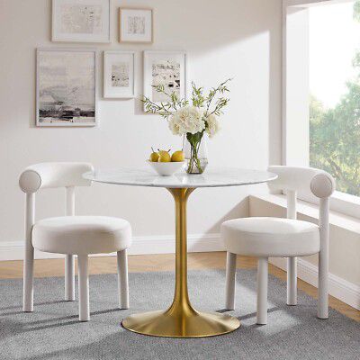Leo Brass Faux Marble (Stone) Bar Table