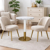 Ruby Round Dining Table (White Pole)