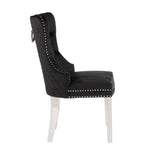 Wingback Chair (Diamond tufted back) (Stainless Steel Legs)