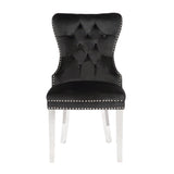Wingback Chair (Diamond tufted back) (Stainless Steel Legs)