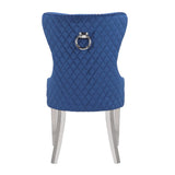 Wingback Chair (Diamond tufted back) (Stainless Steel Legs)