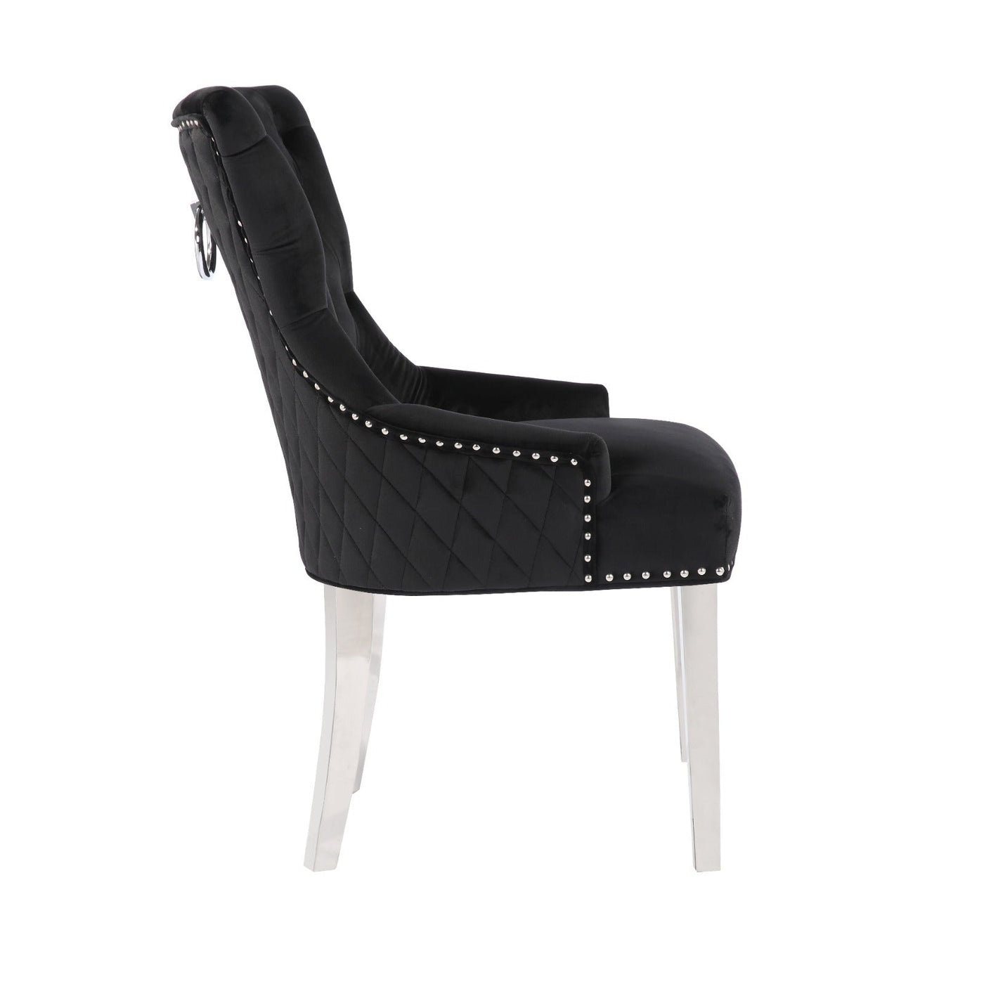 Champagne Chair (Diamond Tufted back, Stainless steel legs)