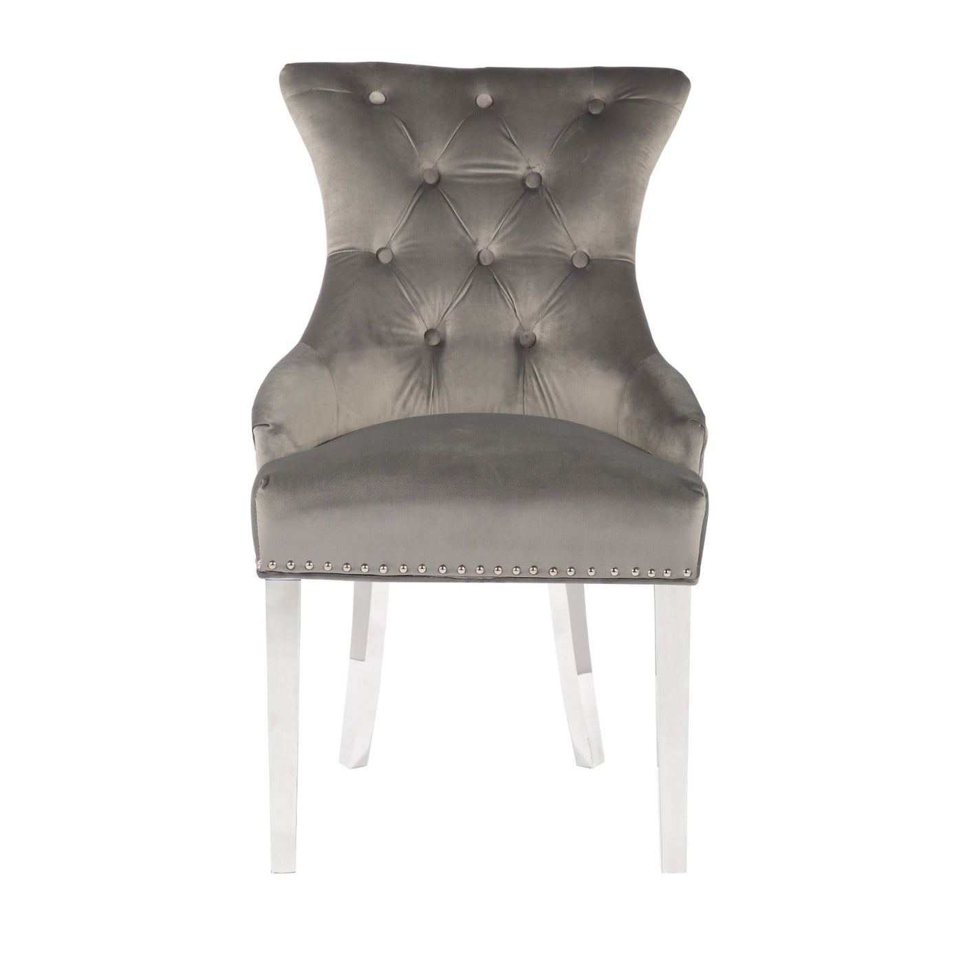 Champagne Chair (Diamond Tufted back, Stainless steel legs)